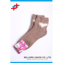 warm cute terry microfiber stripe cozy thick tube socks custom logo